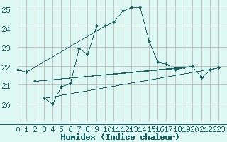 Courbe de l'humidex pour Lelystad