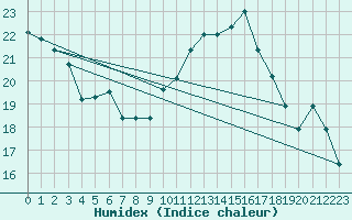 Courbe de l'humidex pour Blois (41)