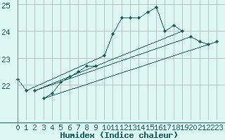Courbe de l'humidex pour Aytr-Plage (17)