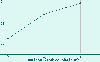 Courbe de l'humidex pour Port Alfred