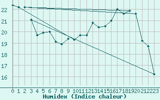 Courbe de l'humidex pour Saint-Laurent Nouan (41)