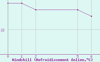 Courbe du refroidissement olien pour Palmeira Dos Indios