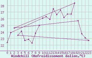 Courbe du refroidissement olien pour Ile du Levant (83)