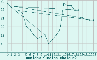 Courbe de l'humidex pour Romorantin (41)