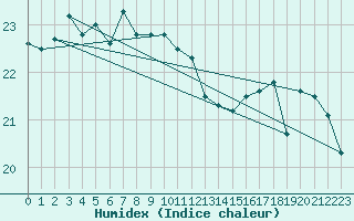 Courbe de l'humidex pour Rochefort Saint-Agnant (17)