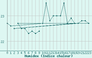 Courbe de l'humidex pour Pointe de Chassiron (17)