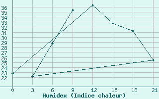 Courbe de l'humidex pour Birzai