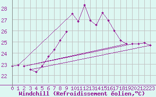 Courbe du refroidissement olien pour Zerind