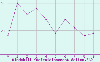 Courbe du refroidissement olien pour Shizuoka