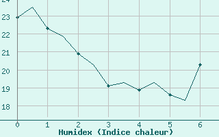 Courbe de l'humidex pour Valencia / Aeropuerto