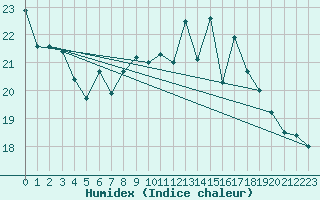 Courbe de l'humidex pour Werl