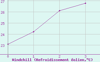 Courbe du refroidissement olien pour Wyndham