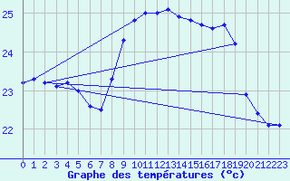 Courbe de tempratures pour Cap Pertusato (2A)