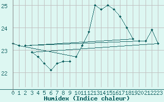 Courbe de l'humidex pour Puissalicon (34)