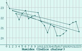 Courbe de l'humidex pour Pointe du Plomb (17)