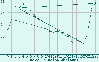 Courbe de l'humidex pour Chiba