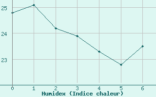 Courbe de l'humidex pour Durban, Durban International Airport