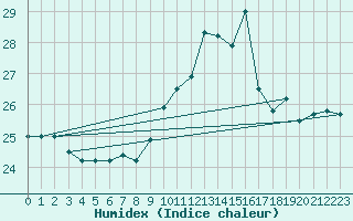 Courbe de l'humidex pour Millau - Soulobres (12)