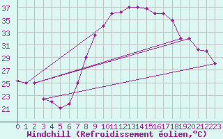 Courbe du refroidissement olien pour Hassi-Messaoud