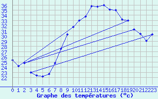 Courbe de tempratures pour Ain Hadjaj