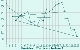 Courbe de l'humidex pour Seehausen