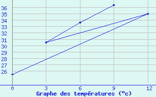 Courbe de tempratures pour Badalgachhi