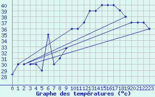 Courbe de tempratures pour Biskra