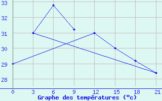 Courbe de tempratures pour Nellore