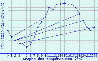 Courbe de tempratures pour Mecheria