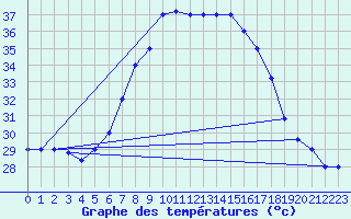 Courbe de tempratures pour Trapani / Birgi