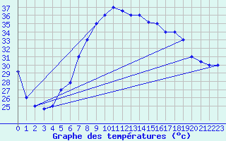 Courbe de tempratures pour Sharurah