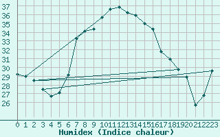 Courbe de l'humidex pour Vieste