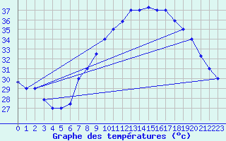 Courbe de tempratures pour Ghardaia