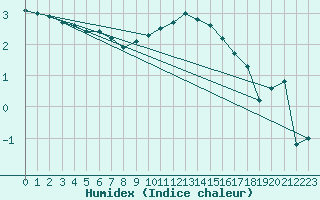 Courbe de l'humidex pour Plussin (42)