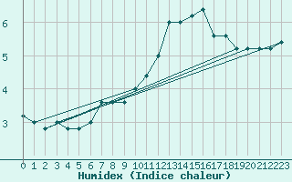 Courbe de l'humidex pour Torino / Bric Della Croce