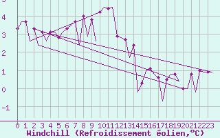 Courbe du refroidissement olien pour Platform P11-b Sea