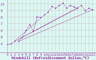 Courbe du refroidissement olien pour Berne Liebefeld (Sw)