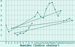 Courbe de l'humidex pour Woluwe-Saint-Pierre (Be)