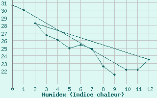 Courbe de l'humidex pour Concordia, Blosser Municipal Airport