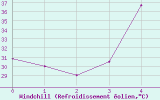 Courbe du refroidissement olien pour Omidieh