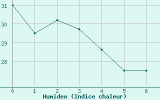 Courbe de l'humidex pour Ivinhema