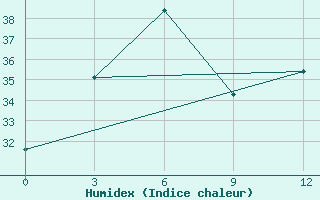 Courbe de l'humidex pour Ruili