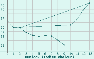 Courbe de l'humidex pour Castelo Do Piaui