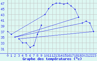 Courbe de tempratures pour Timimoun