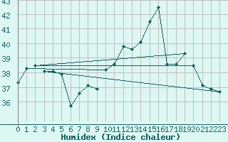 Courbe de l'humidex pour Trapani / Birgi