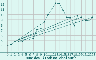 Courbe de l'humidex pour Straubing