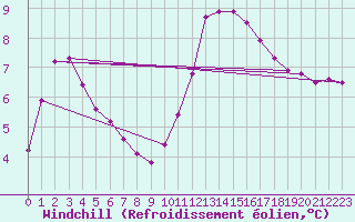 Courbe du refroidissement olien pour Muirancourt (60)