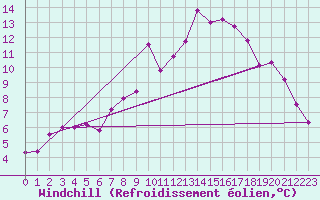 Courbe du refroidissement olien pour Deuselbach