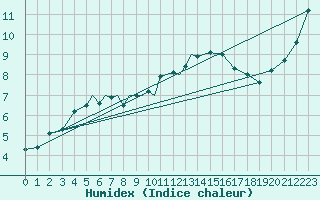 Courbe de l'humidex pour Diepholz