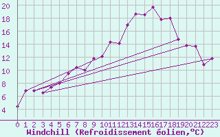 Courbe du refroidissement olien pour Malung A